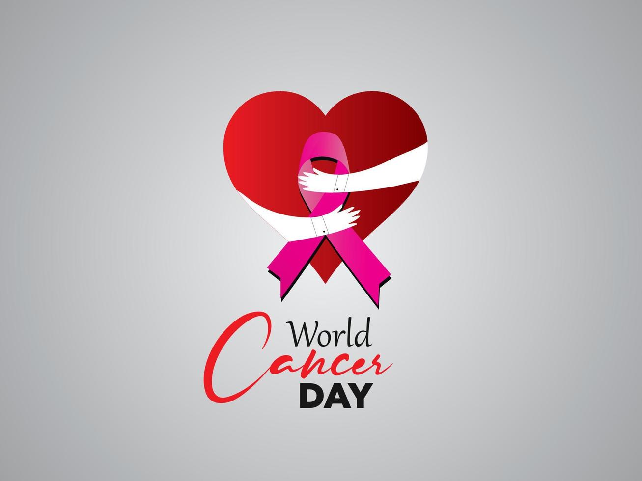 World Cancer Day . February 4. Cancer Awareness icon design for poster and banner. Hands holding with purple ribbons. Vector illustration.