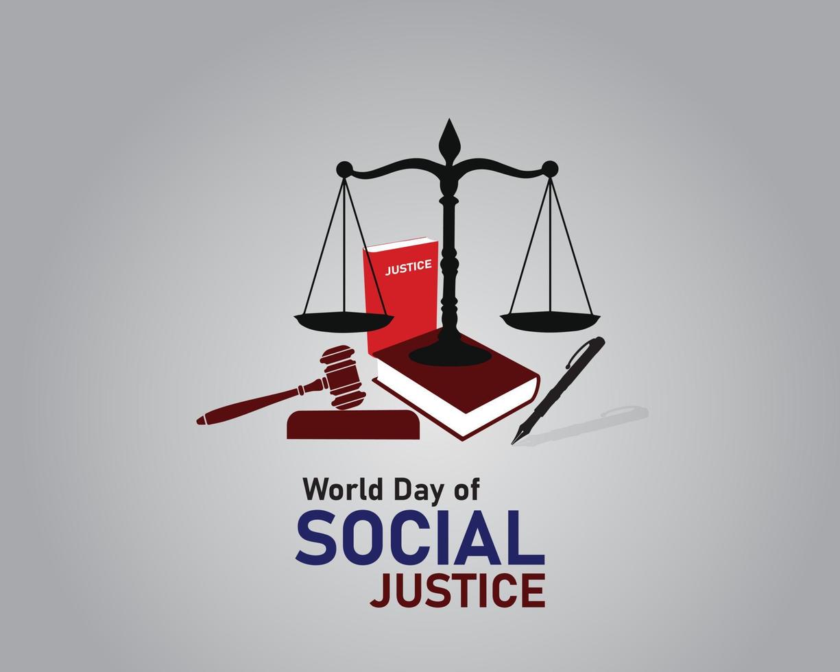 World Day of Social Justice. February 20. Law. Book. Set. Creative Banner. Icon. Abstract. Sign. Symbol. Graphic. Design Element. Vector illustration