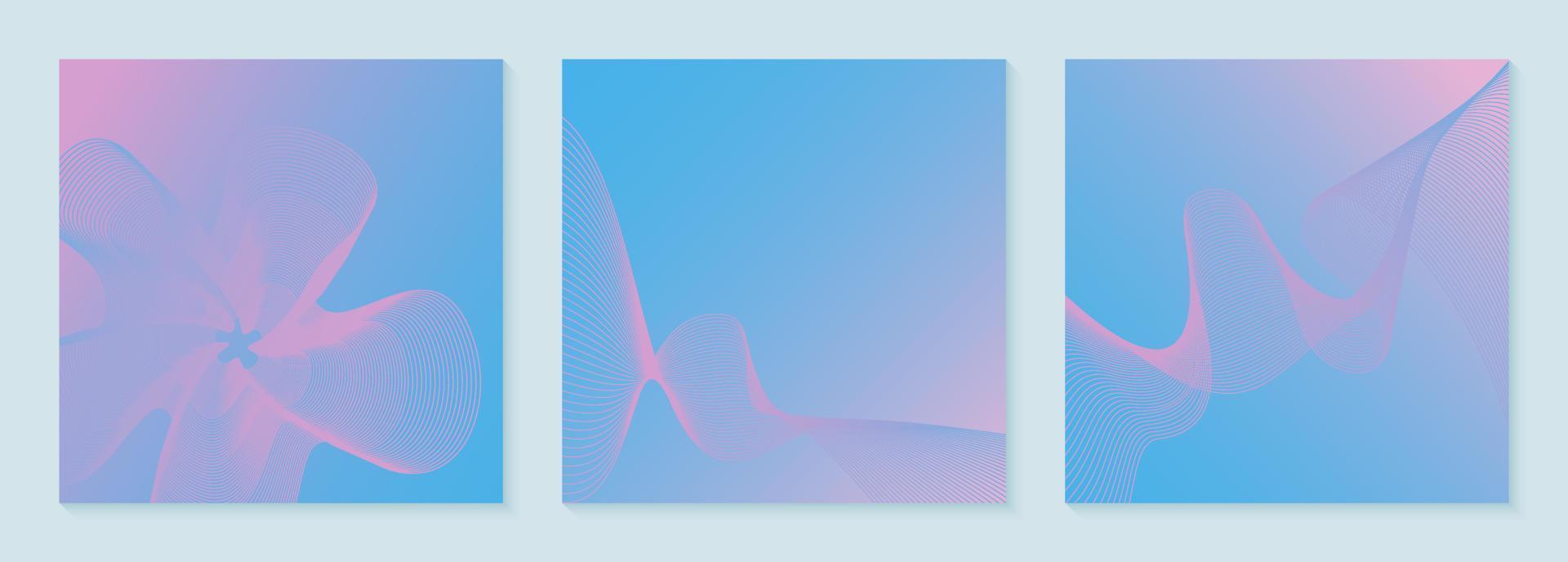 conjunto de fondo geométrico claro abstracto con líneas de gradiente de onda. plantilla de portada vectorial. telón de fondo en estilo de arte óptico. diseño de carteles de ondas musicales. vector