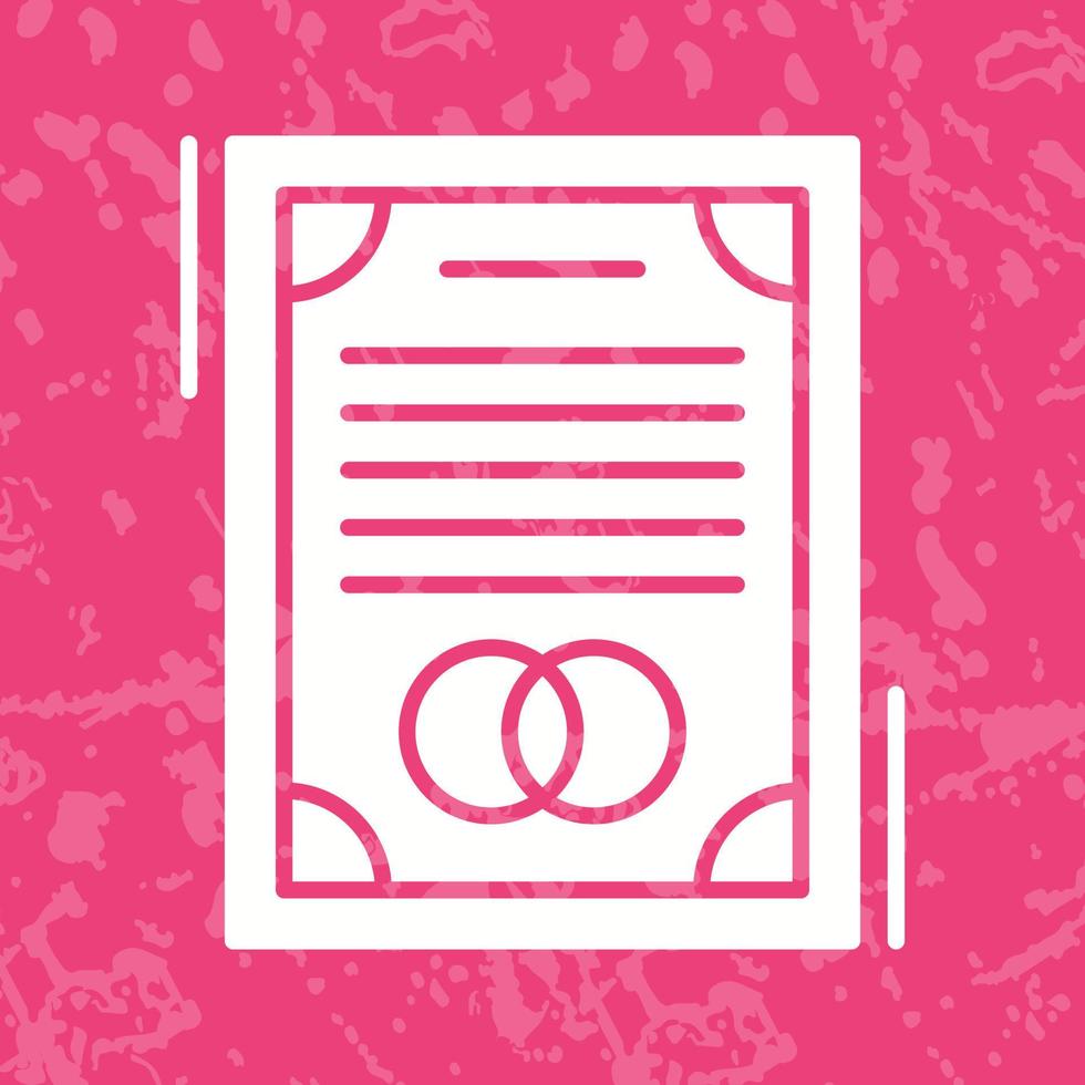 Wedding Contract Vector Icon