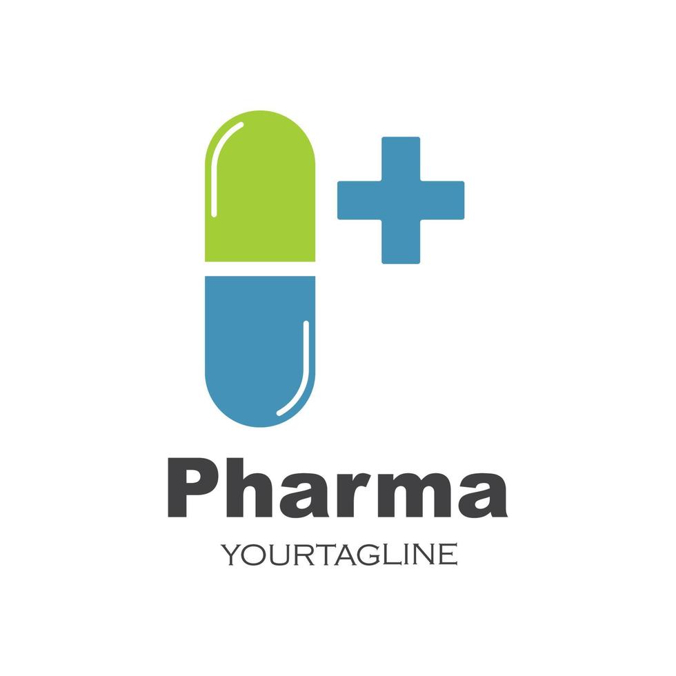 Diseño de ilustración de vector de icono de logotipo de farmacia