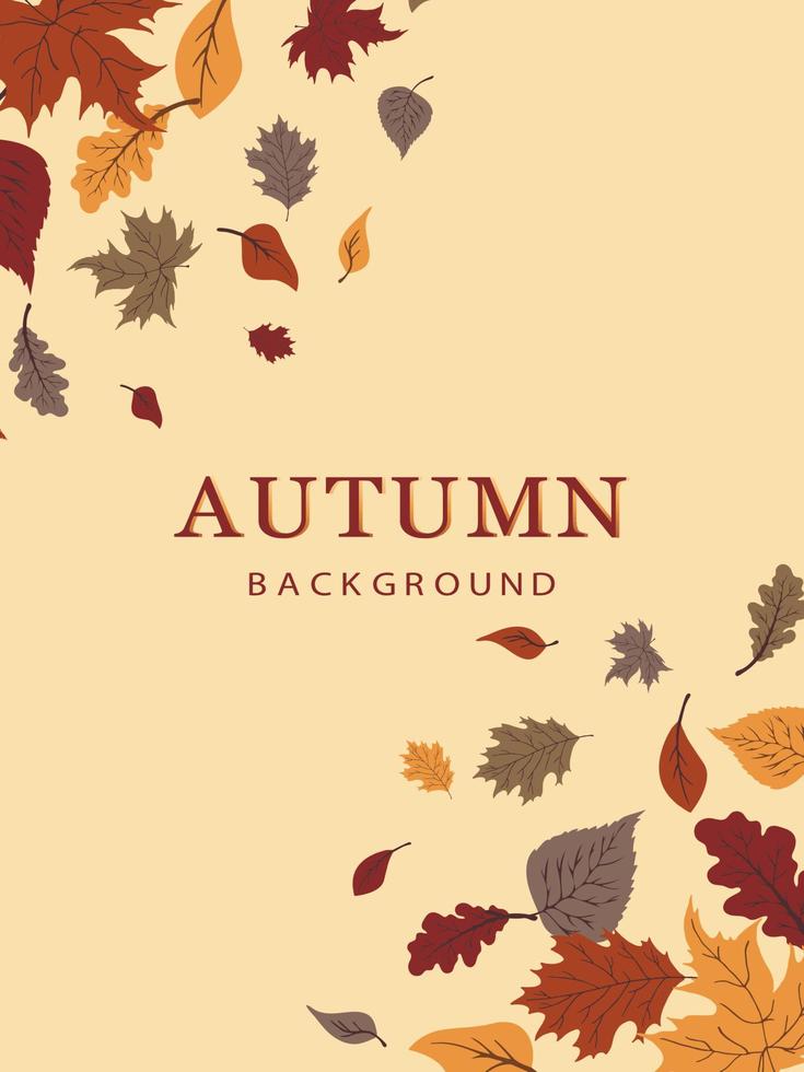 Autumn background with leaves. Can be used for poster, banner, flyer, invitation, website or postcard. Vector illustration