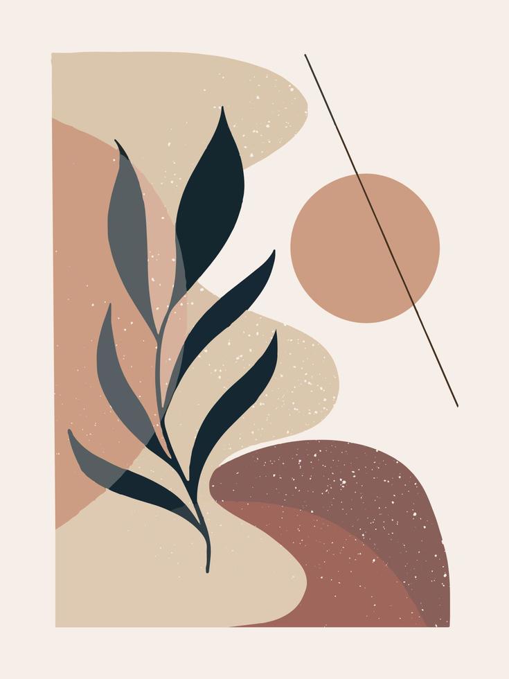 Botanical abstract. Abstract Plant editable design for art print, cover, wall decor, Minimal and natural wall art. Vector illustration. eps 10
