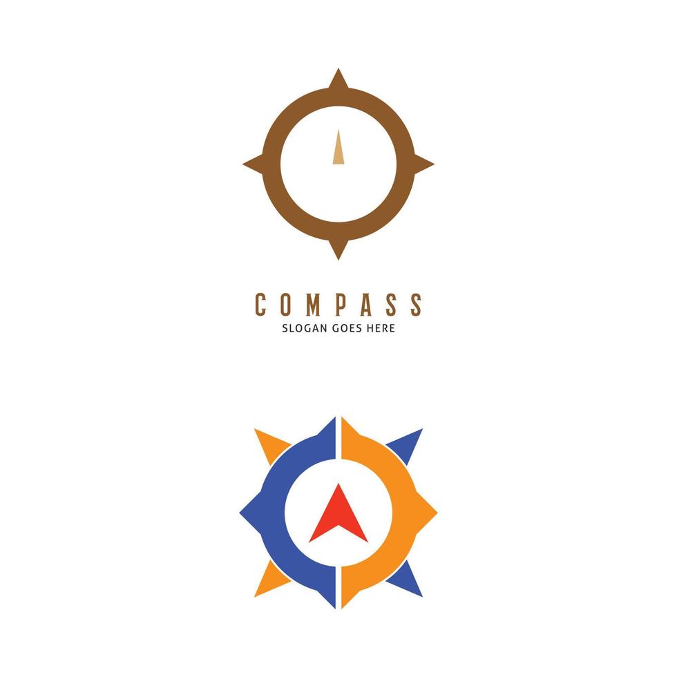 Set of Compass Icon Vector Logo Template Illustration Design