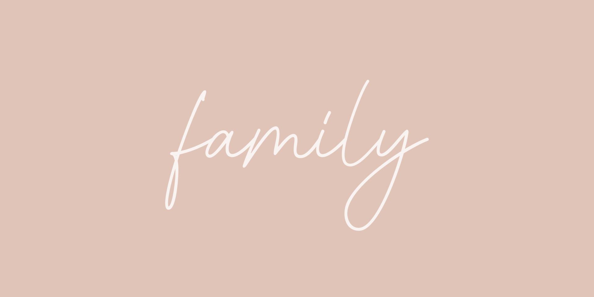 family - hand drawn calligraphy and lettering inscription. vector