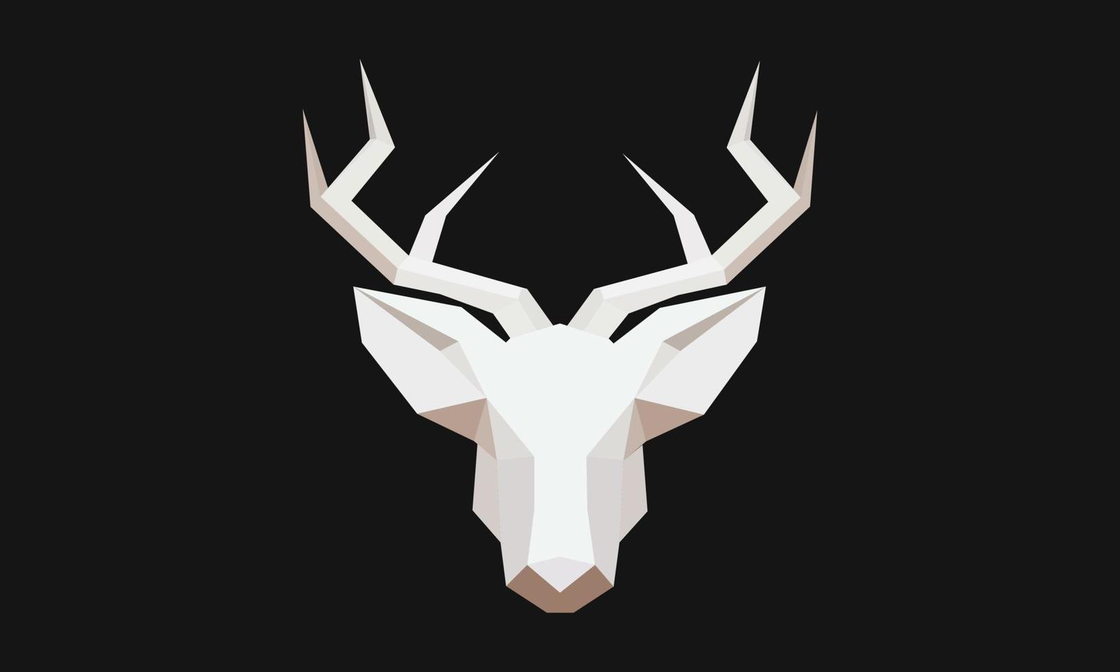 Polygonal vector low poly deer illustration graphic element for designs. 3d paper crease effect design.