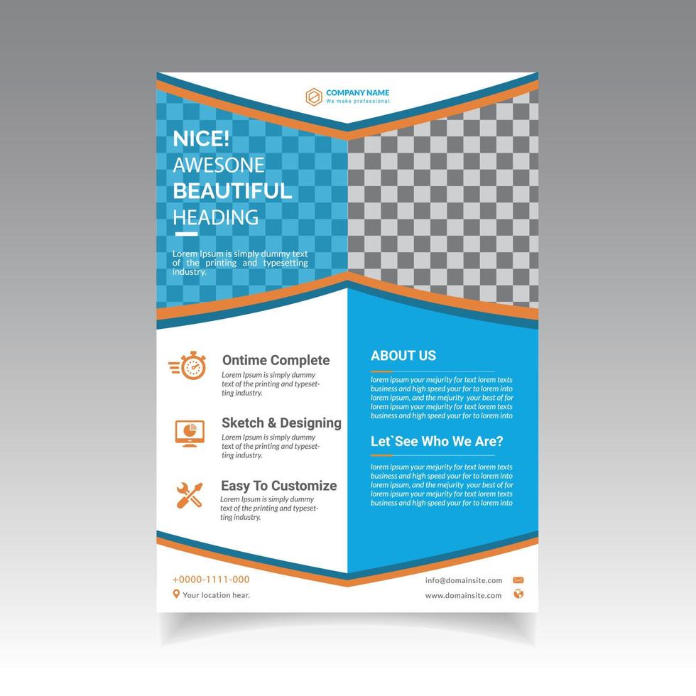 Print corporate flyer vector