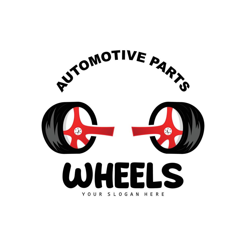 logotipo de rueda de neumático, vector de piezas de automóvil, diseño de taller de mantenimiento, garaje, automóvil, vehículo, icono de rueda simple moderno