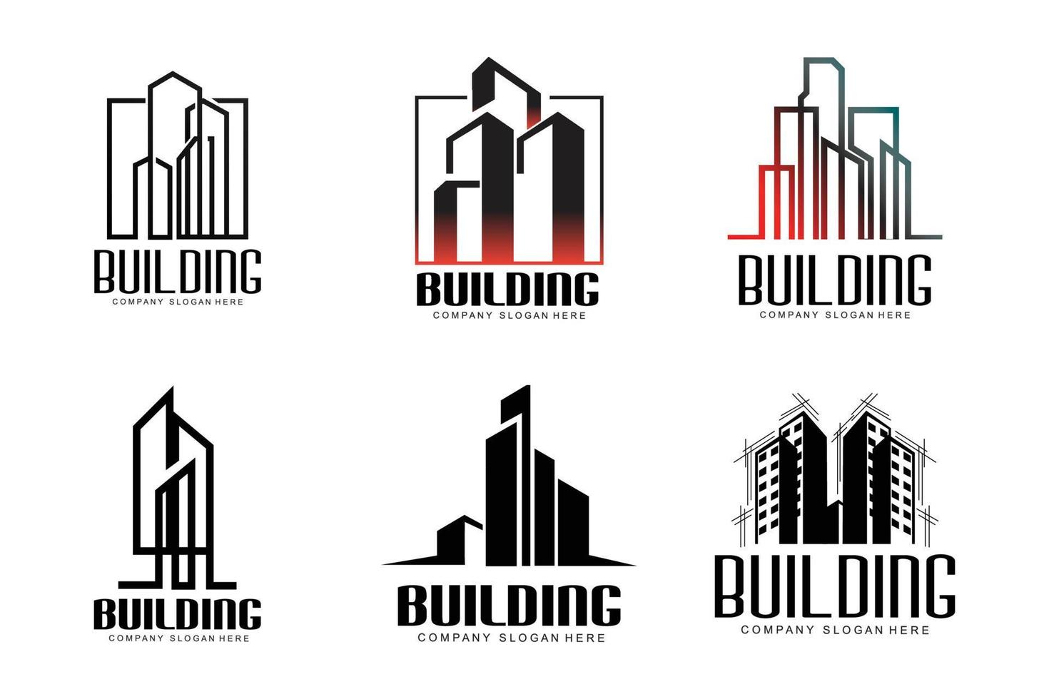 logotipo de diseño de viviendas, logotipo de construcción, propiedad e icono de la empresa constructora vector