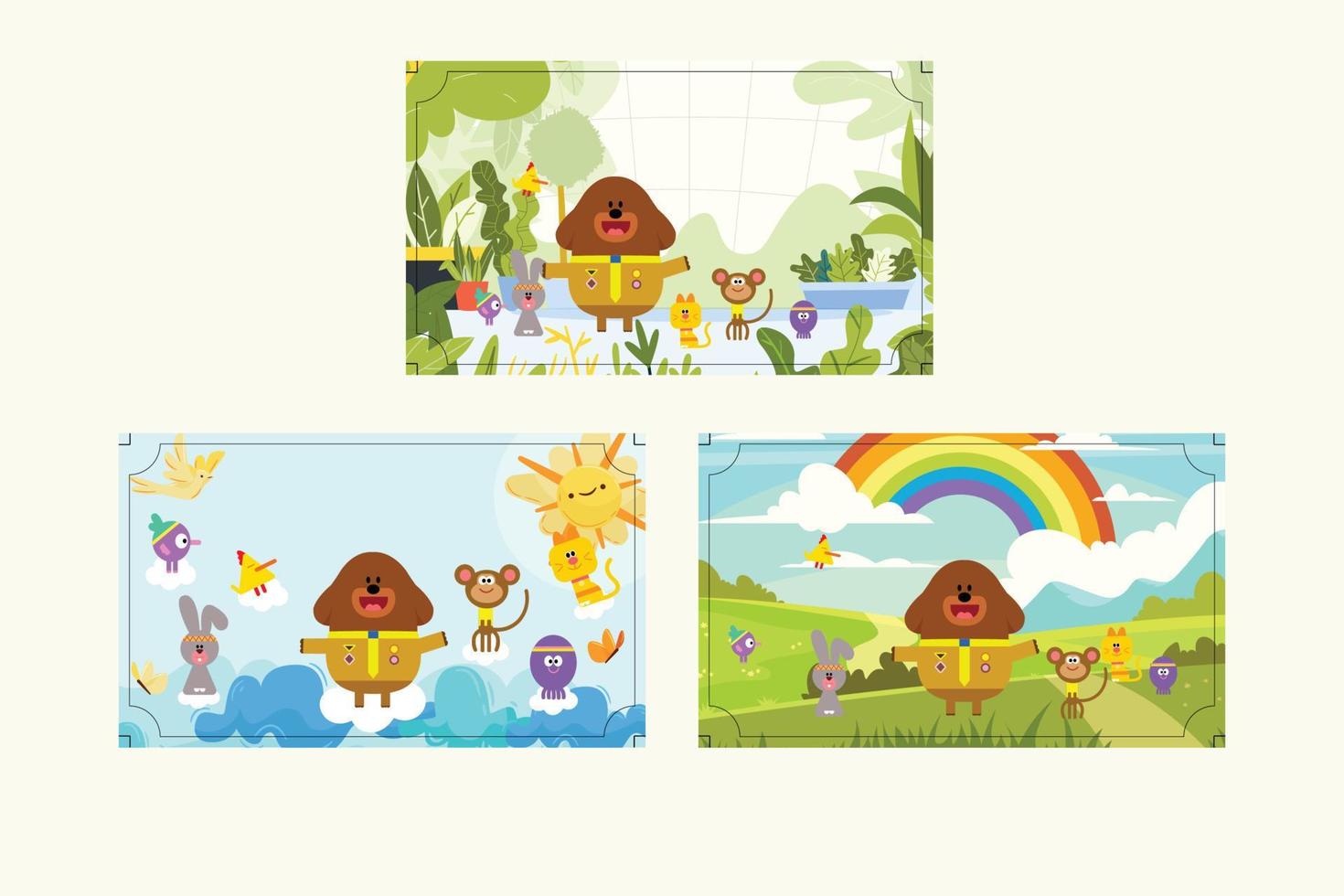 vector hey duggee etiquetas conjunto