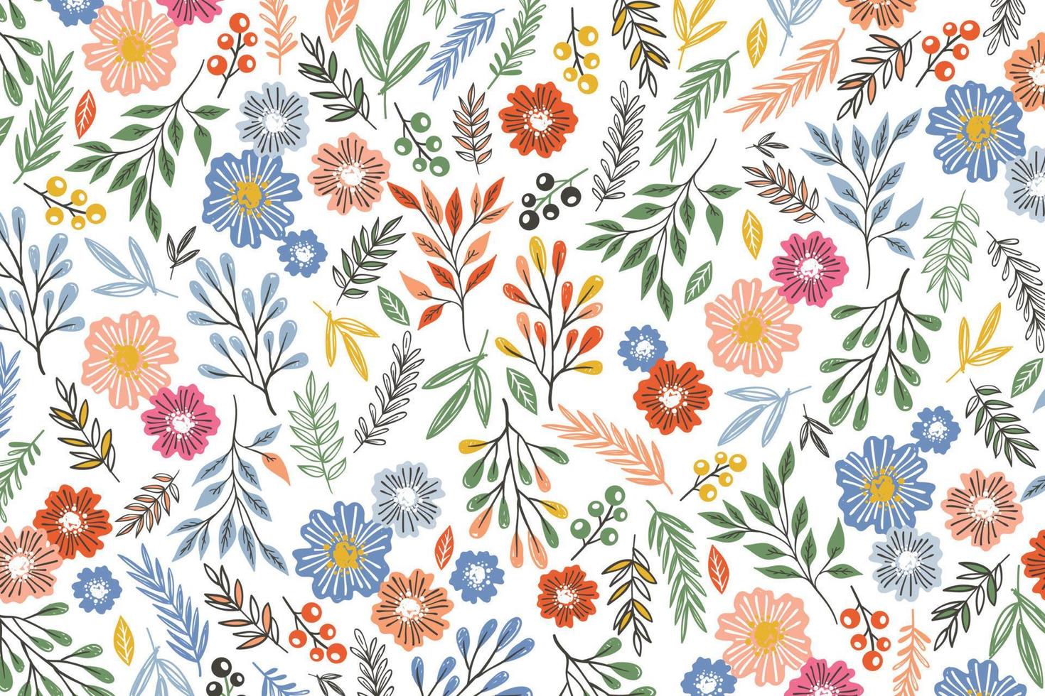 COLORED FLOWER PATTERN vector