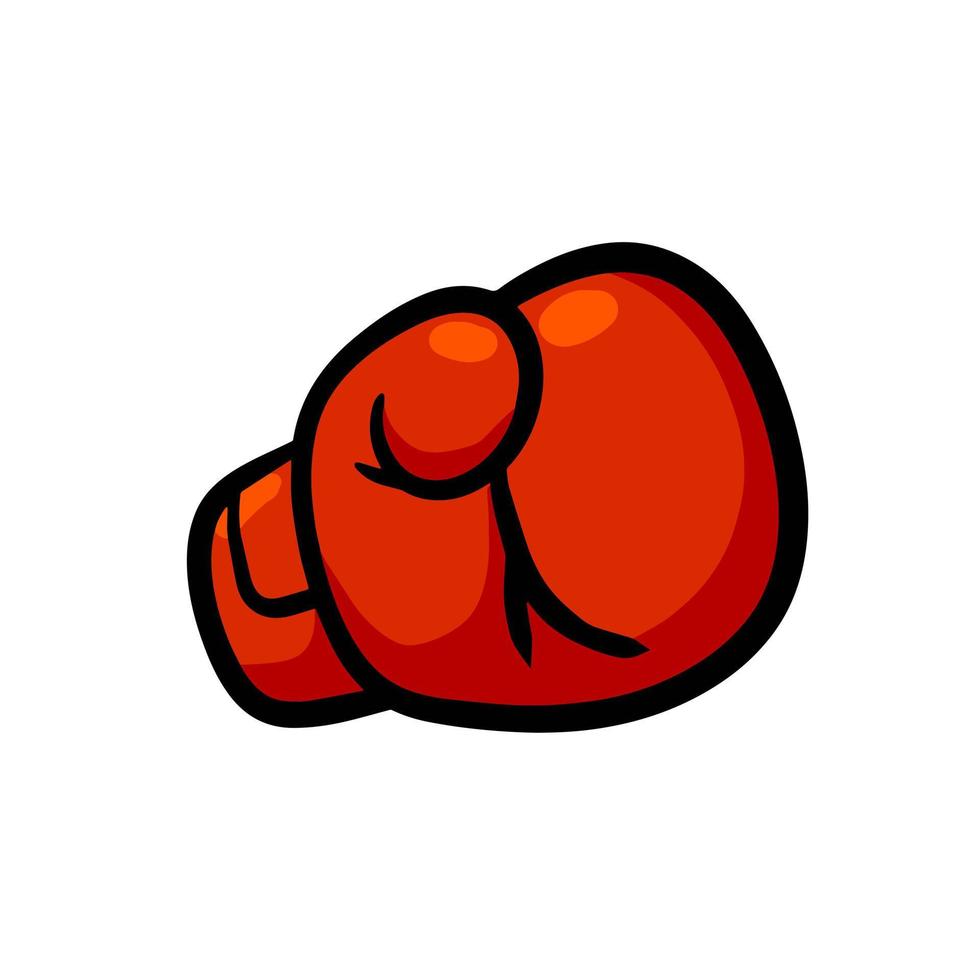 Boxing glove. Fist fight. Extreme sports. Symbol of the strike and a knockout. Sport equipment. Cartoon illustration vector