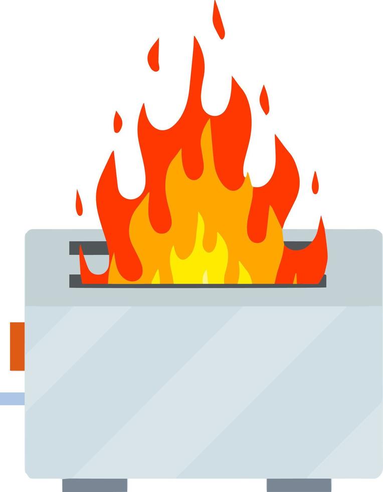 Broken toaster. Element of kitchen things vector