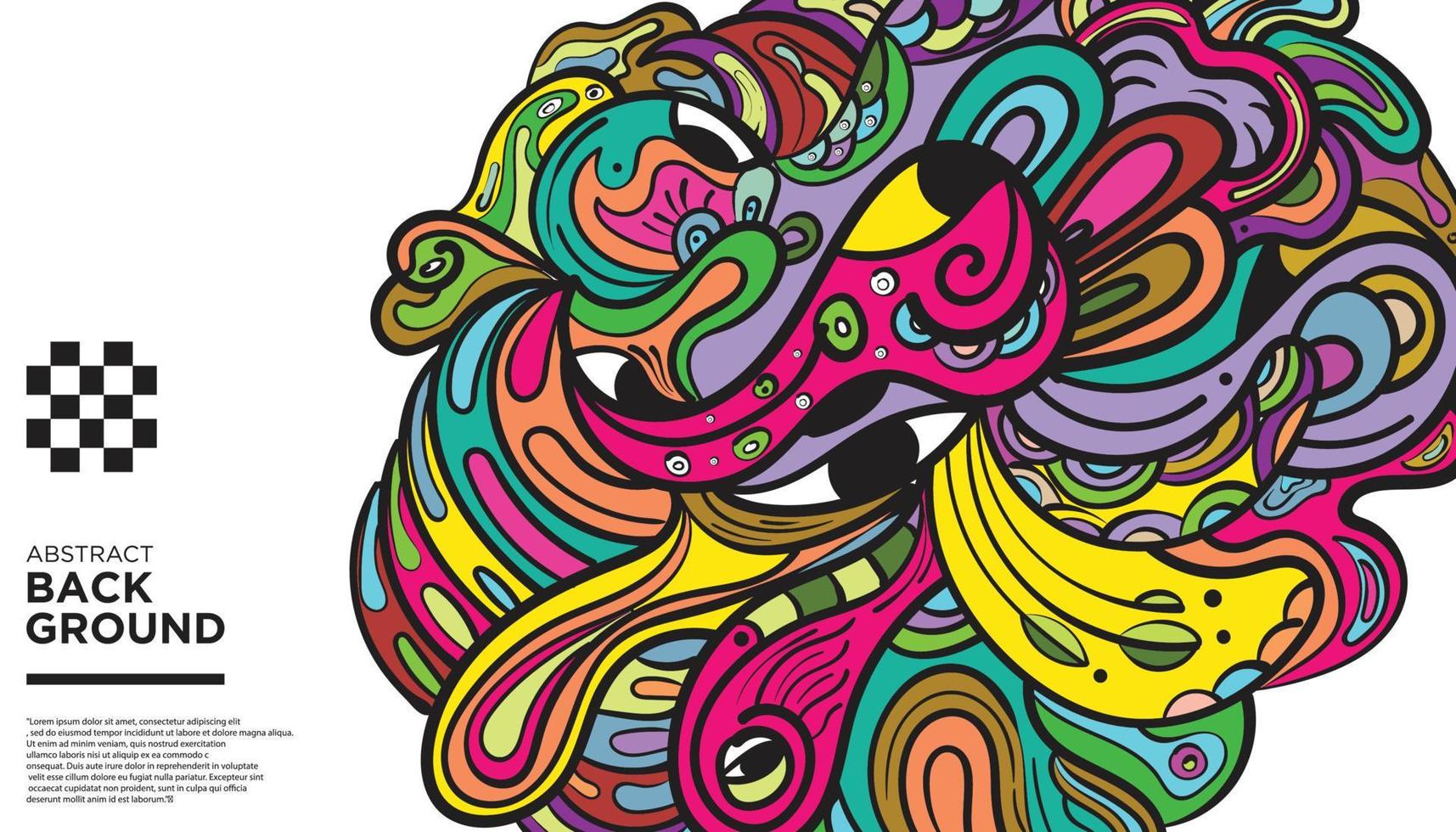 Colorful abstract doodle background vector art