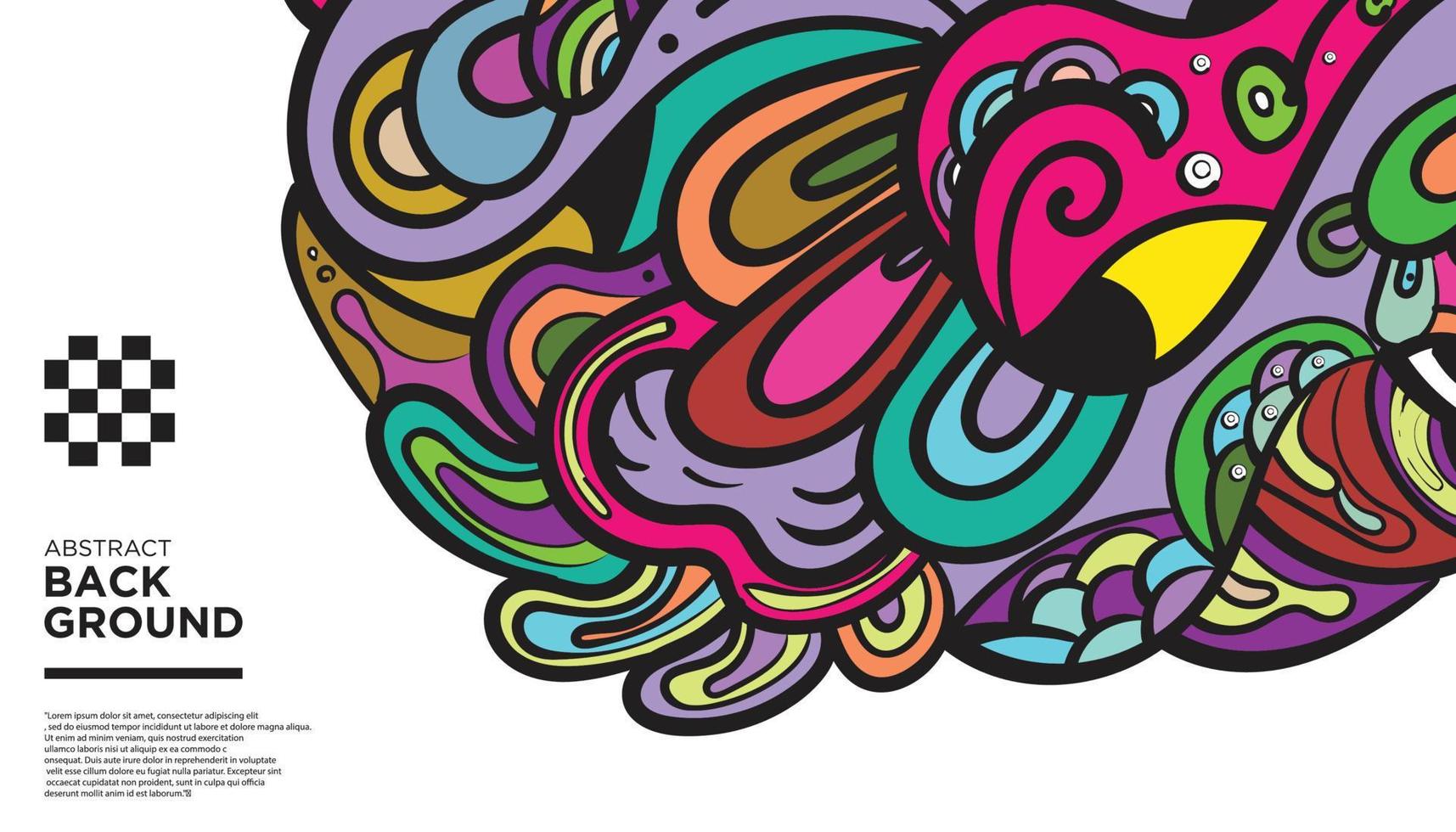 arte de vector de fondo de doodle abstracto colorido