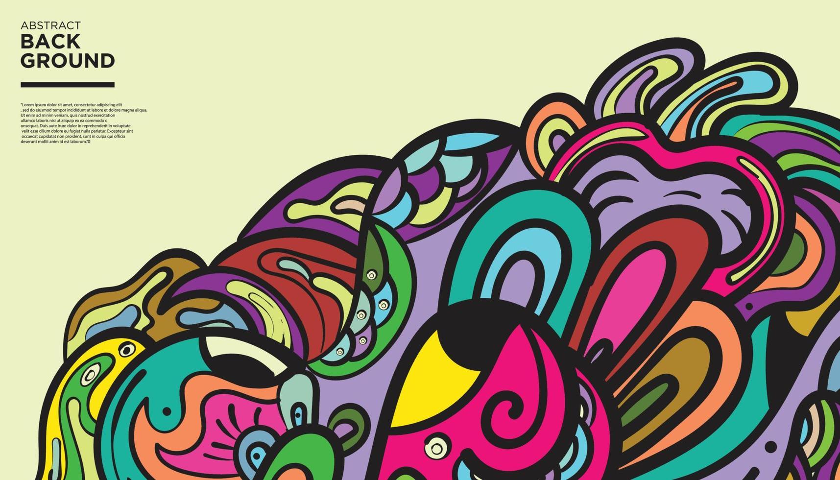 arte de vector de fondo de doodle abstracto colorido