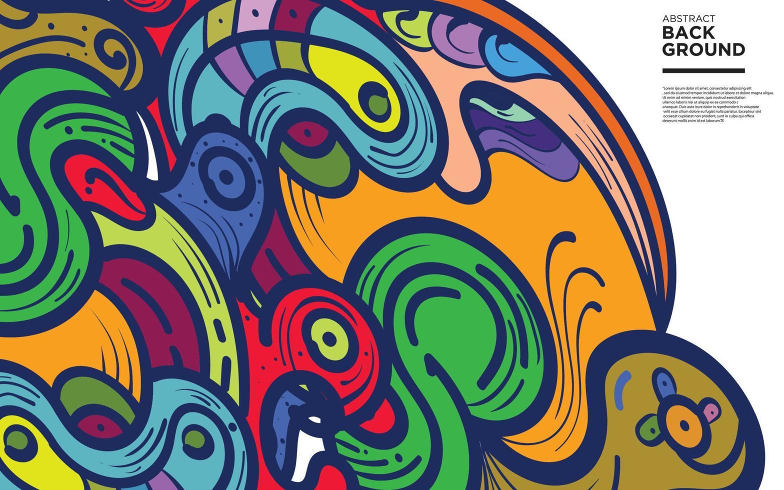 arte de vector de fondo de doodle abstracto colorido