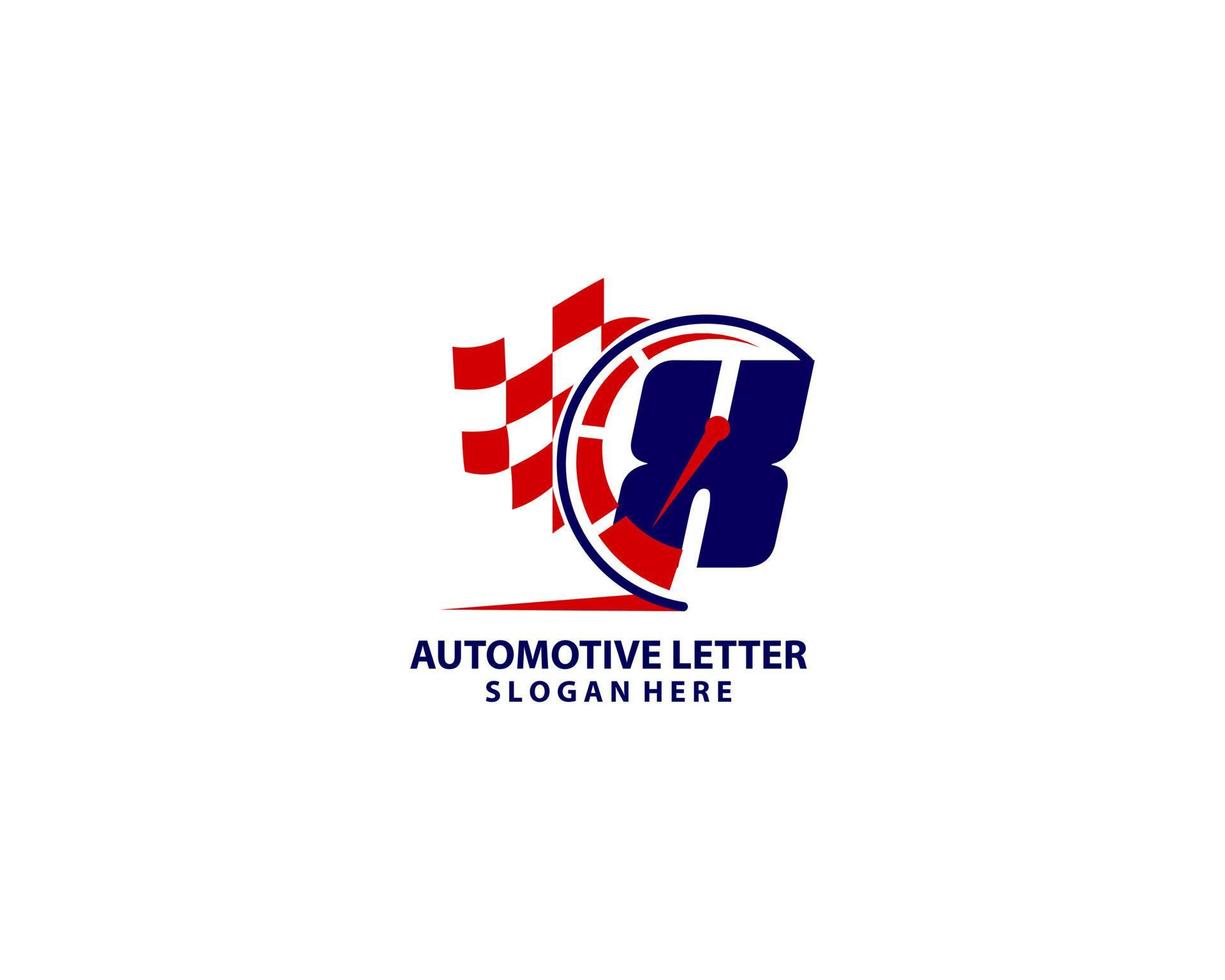 Speed Logo On Letter X Template. Speed On X Letter, Initial Speed Sign Concept vector