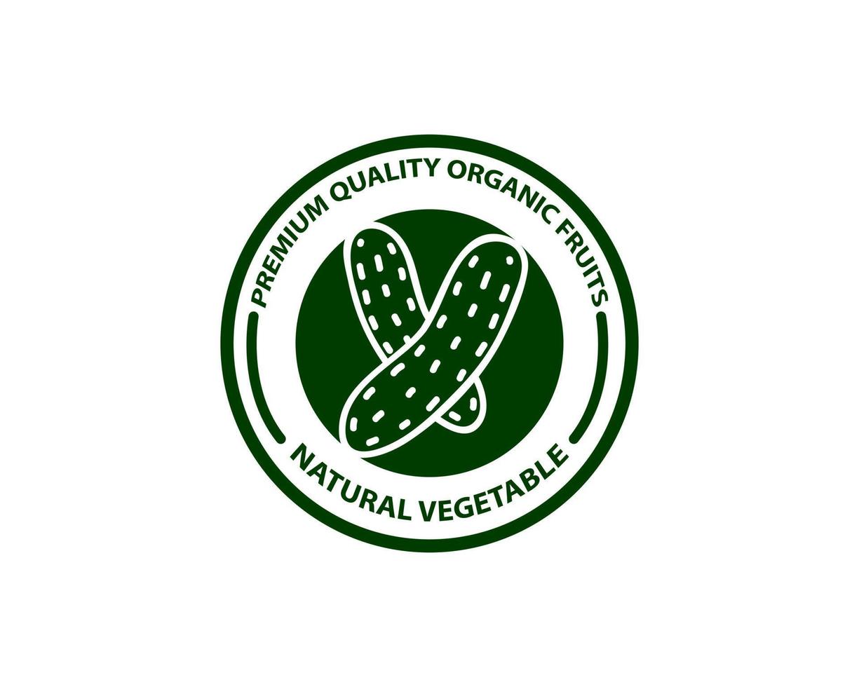 Cucumber green organic food logo. The label is suitable for packaging, green eco bio product, business, environment and label vector