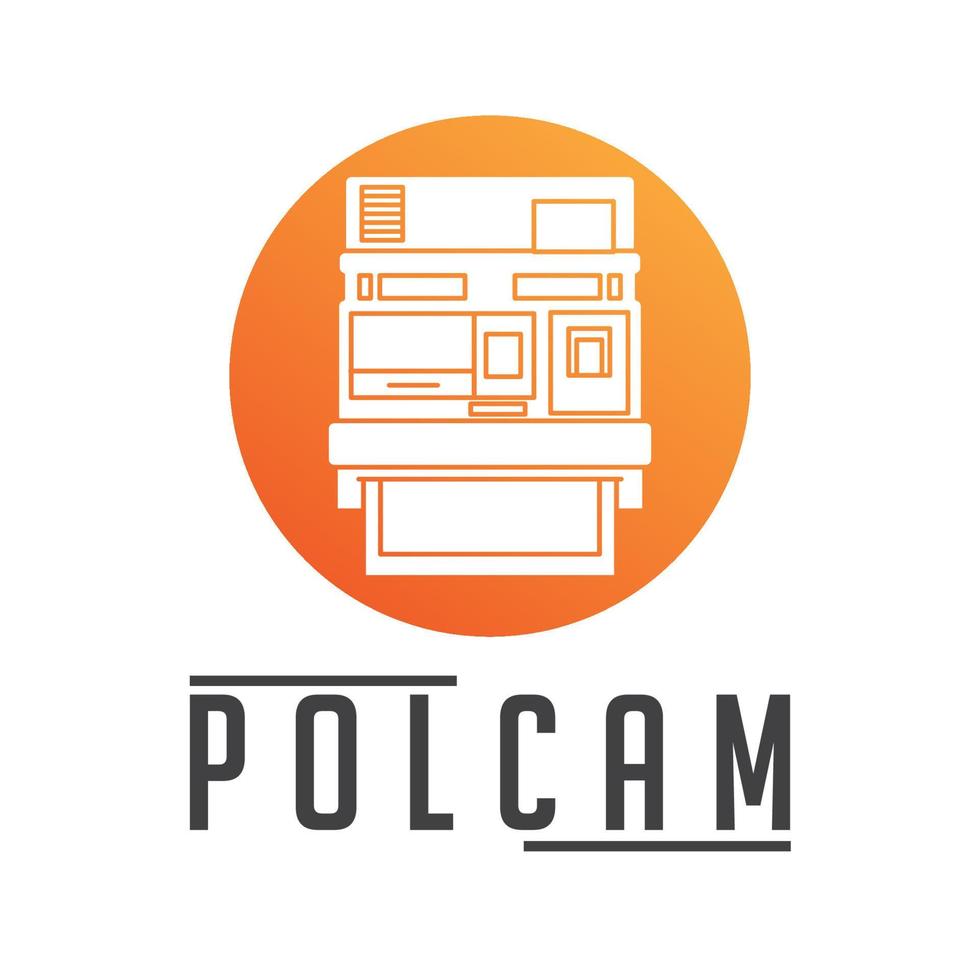 diseño de logotipo con concepto de cámara vintage polaroid vector