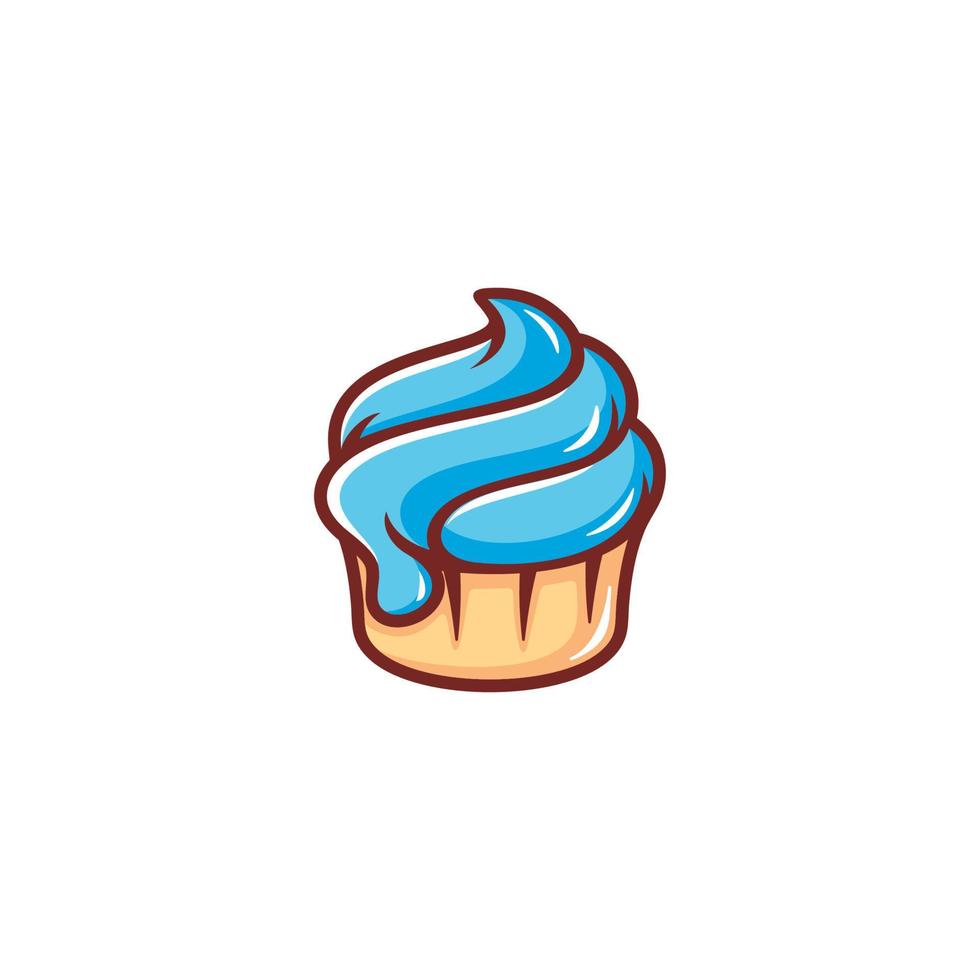 Ilustración de vector de diseño de icono de cupcake