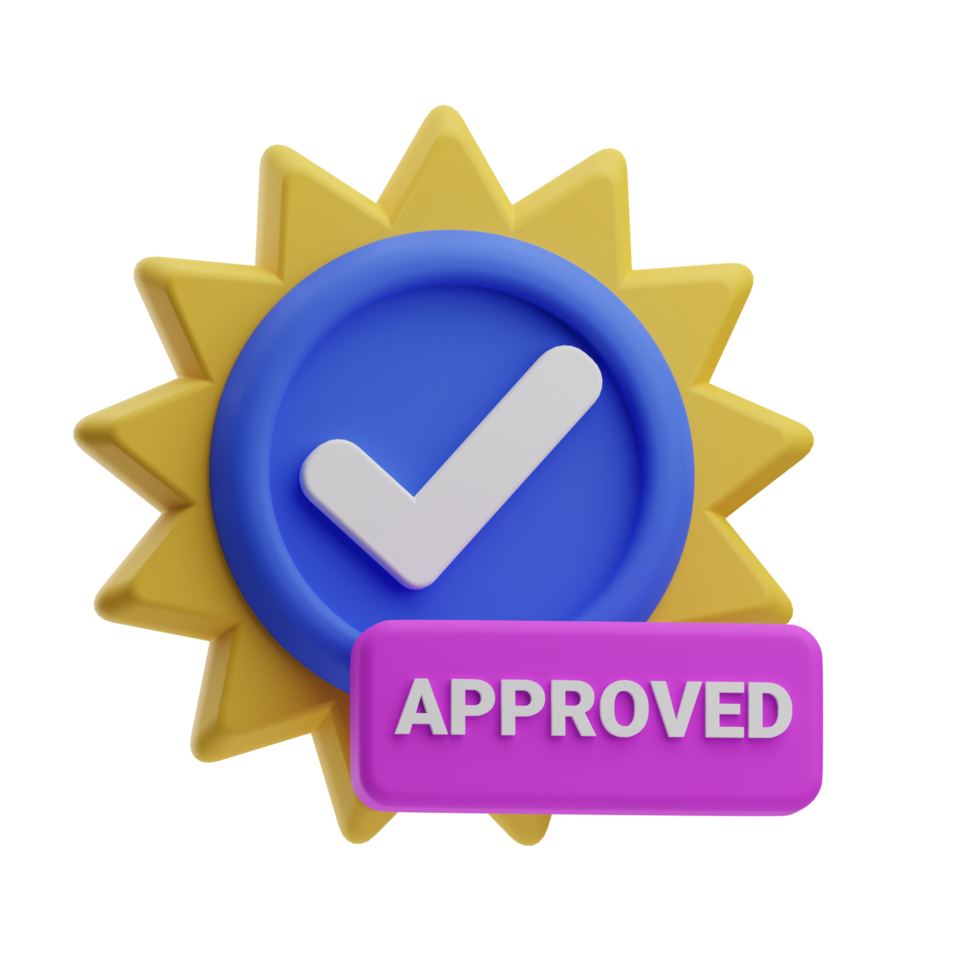 3d illustration badge approved big data png