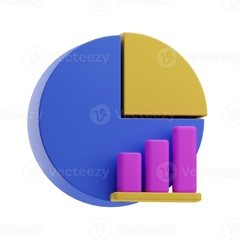 3d illustration paj Diagram med analytisk stor data png