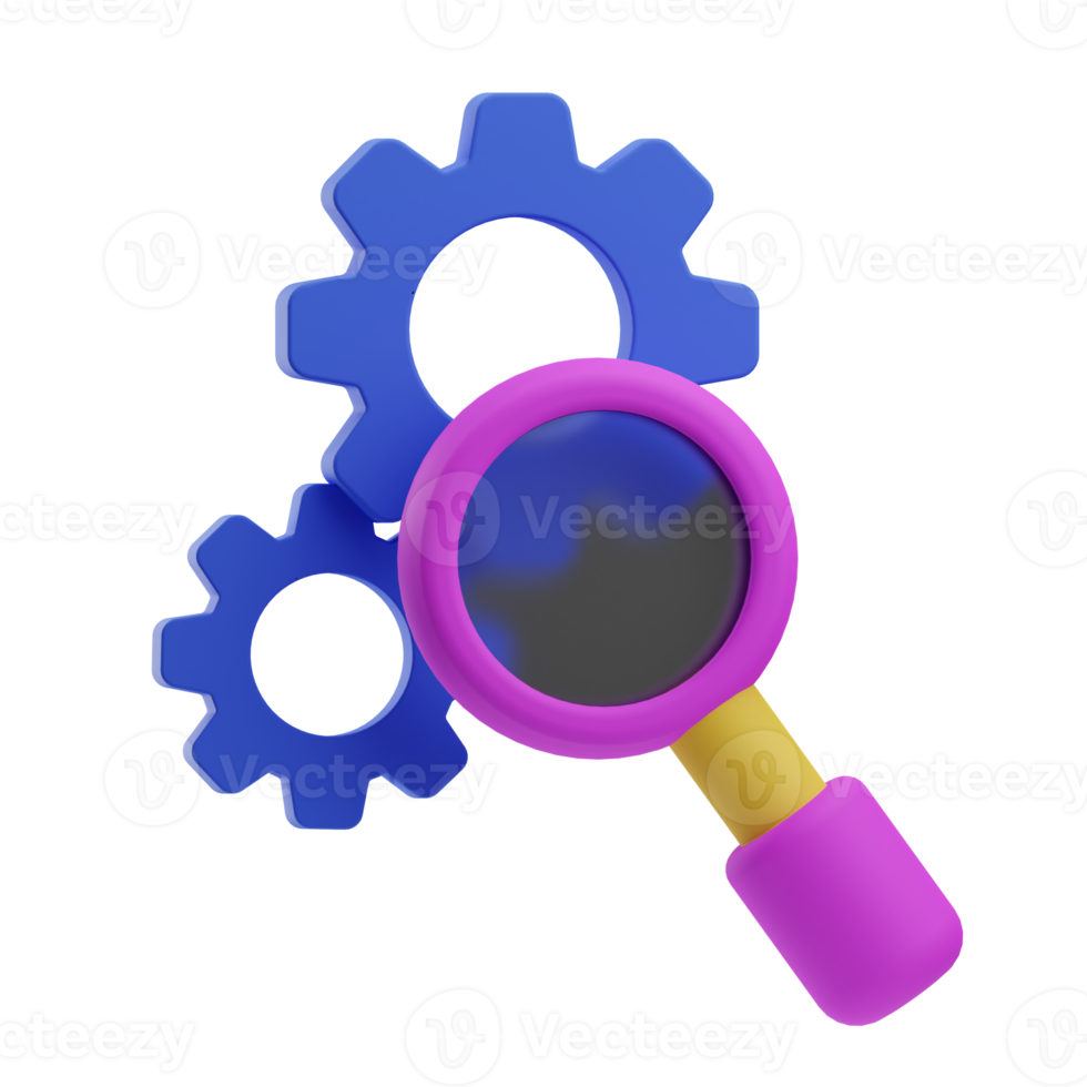 3d illustratie instellingen zoeken groot gegevens png