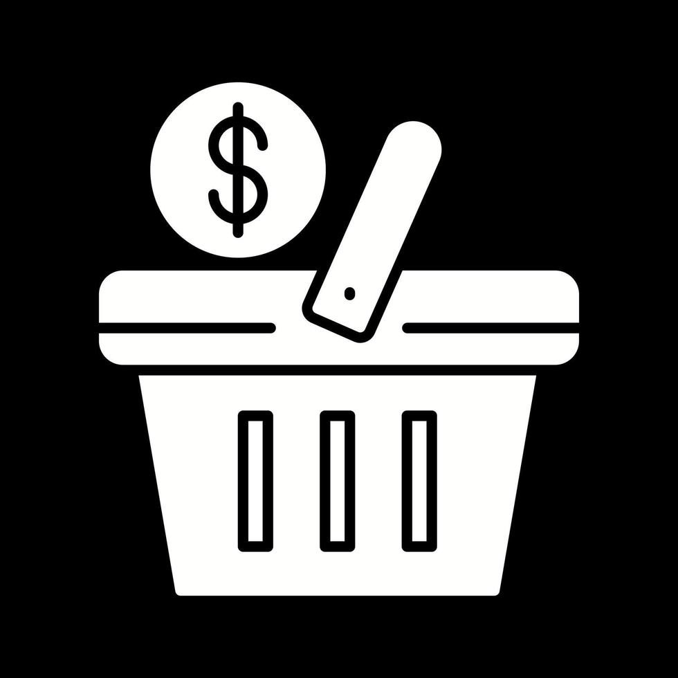 icono de vector de cesta de compras