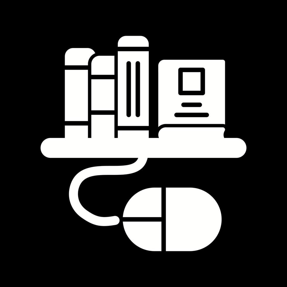 icono de vector de biblioteca digital