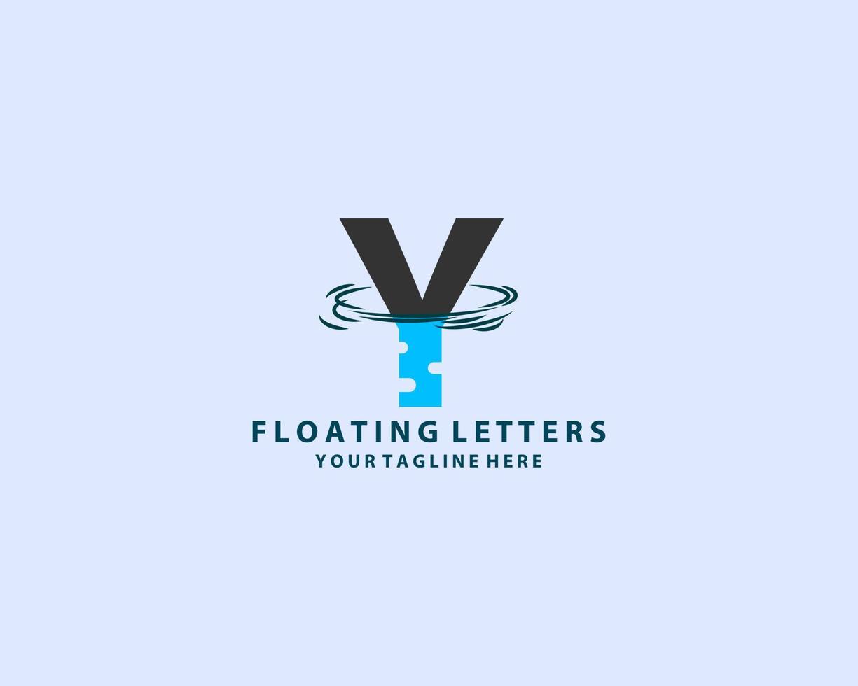letra inicial y logotipo icono naturaleza abstracta vector diseño concepto gota de agua con color azul con letra y para identidad comercial o de marca.