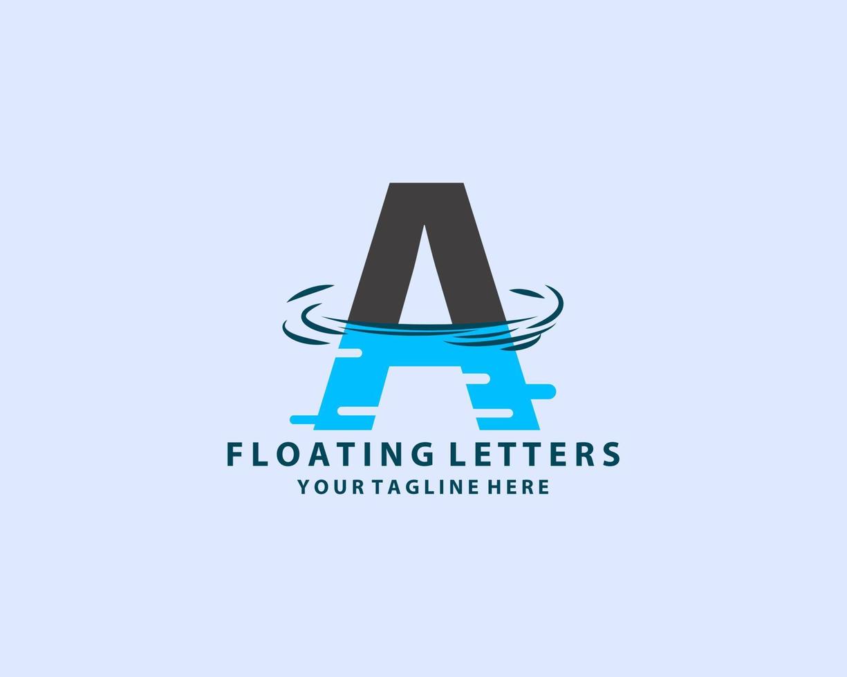 diseño de tipografía con efecto de onda de agua aislado en la ilustración de vector de fondo blanco