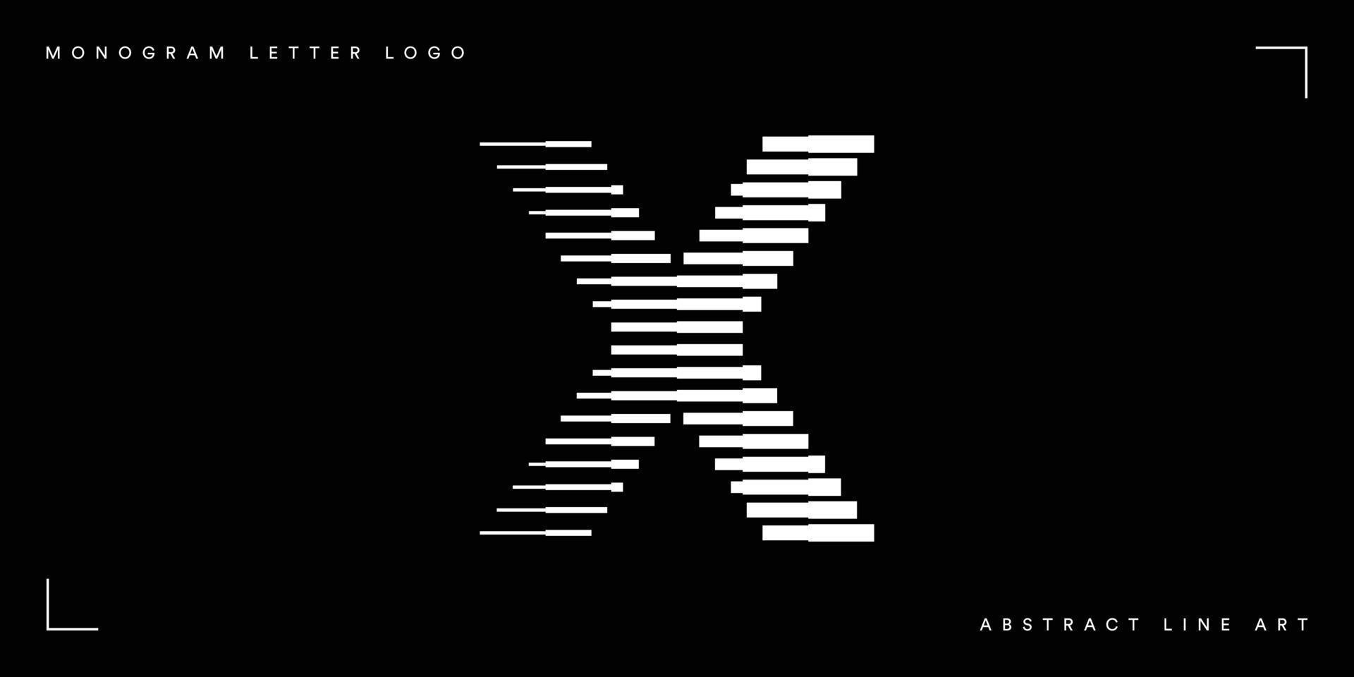 logotipo de arte de línea abstracta de letra x vector