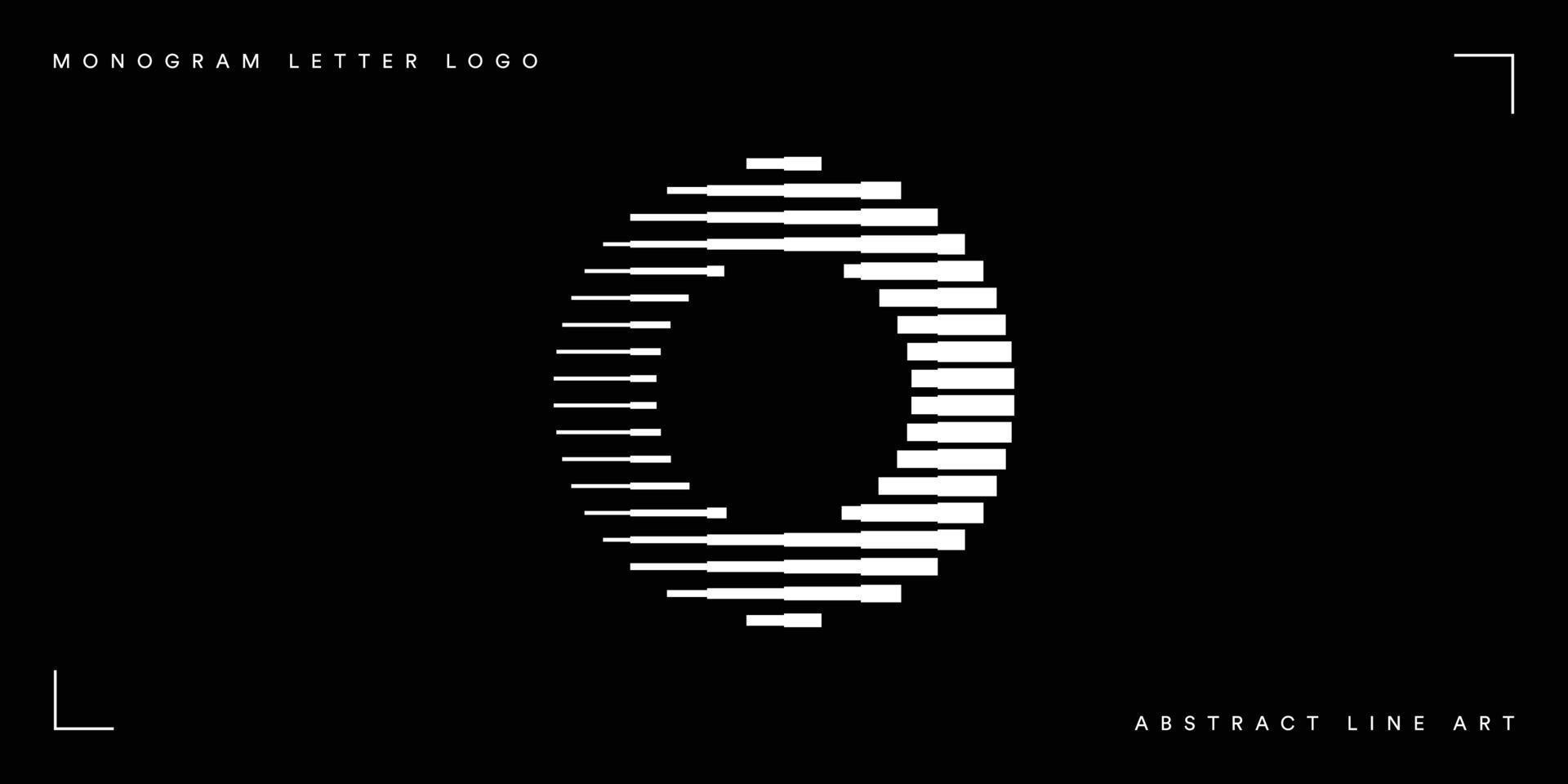 Letter o abstract line art logo vector