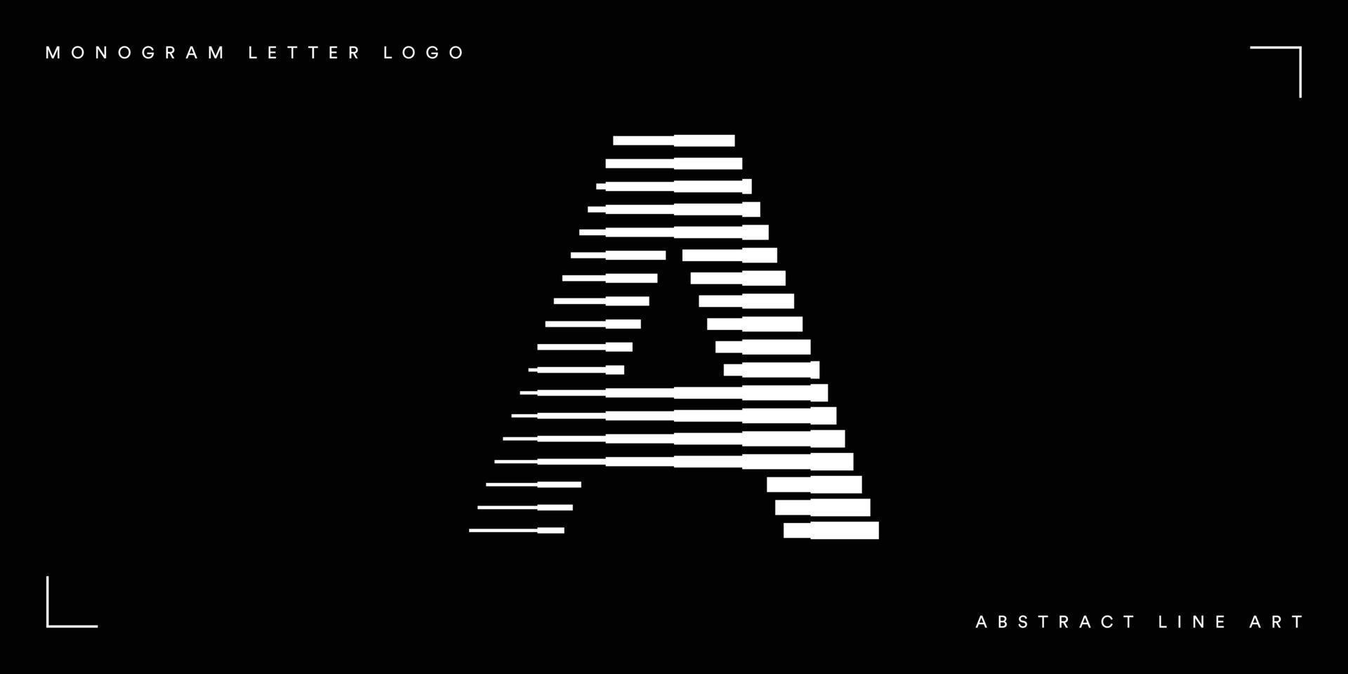 Letter a abstract line art logo vector