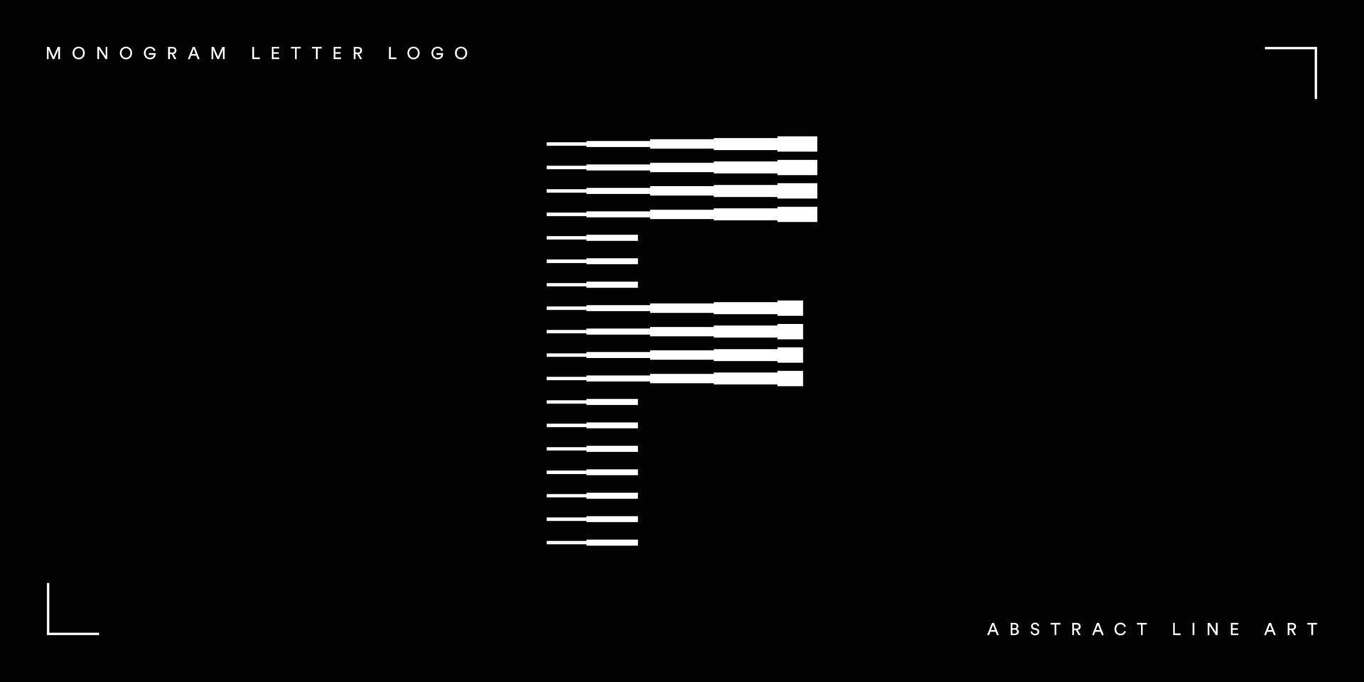 Letter f abstract line art logo vector