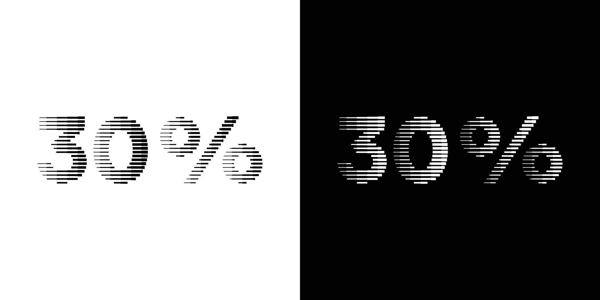 Ilustración de vector de líneas de descuento del 30 por ciento