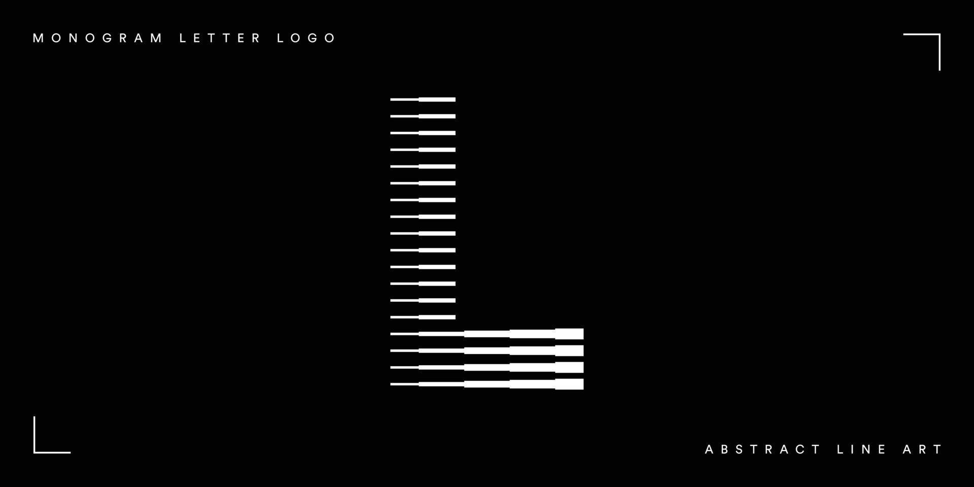 Letter l abstract line art logo vector