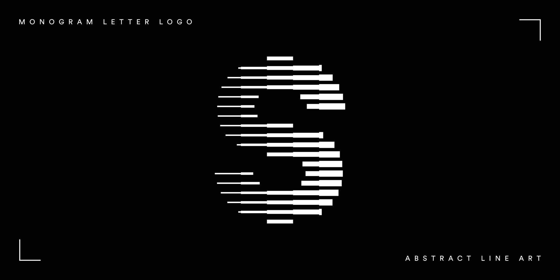 Letter s abstract line art logo vector