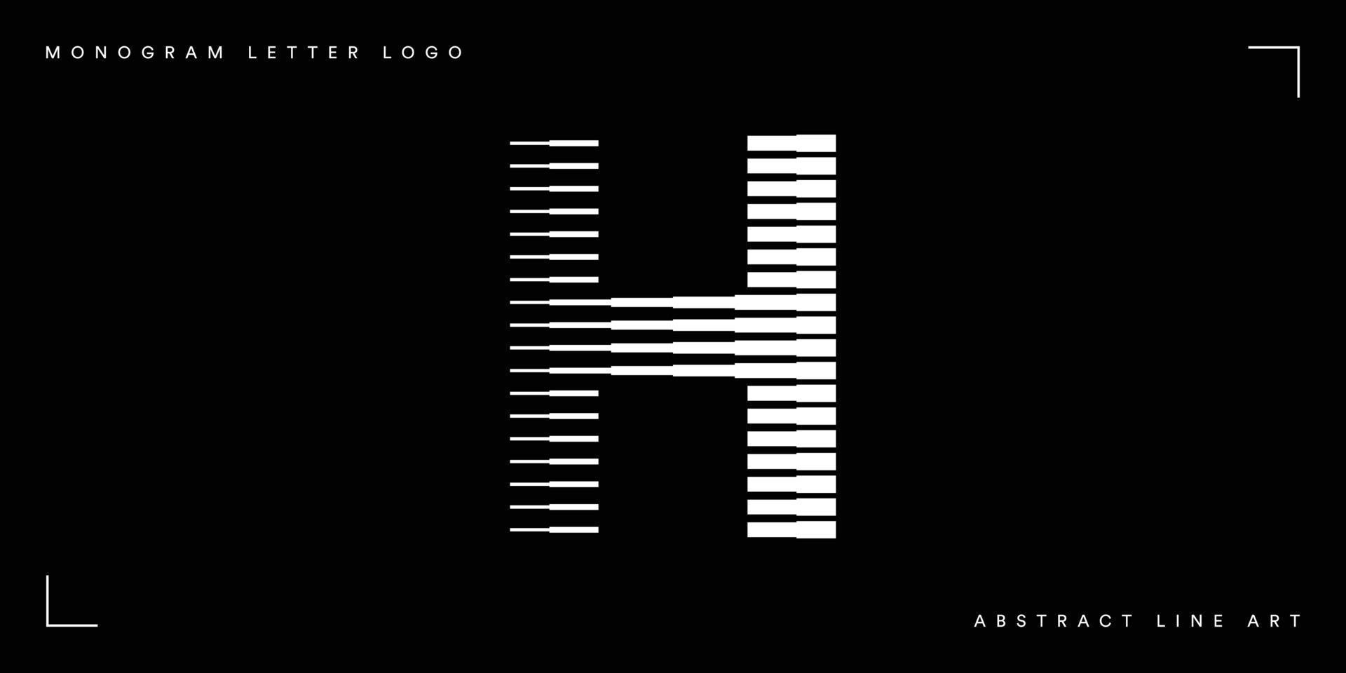 Letter h abstract line art logo vector