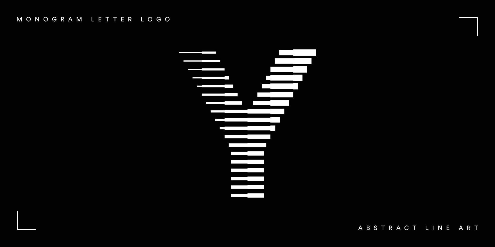 Letter y abstract line art logo vector