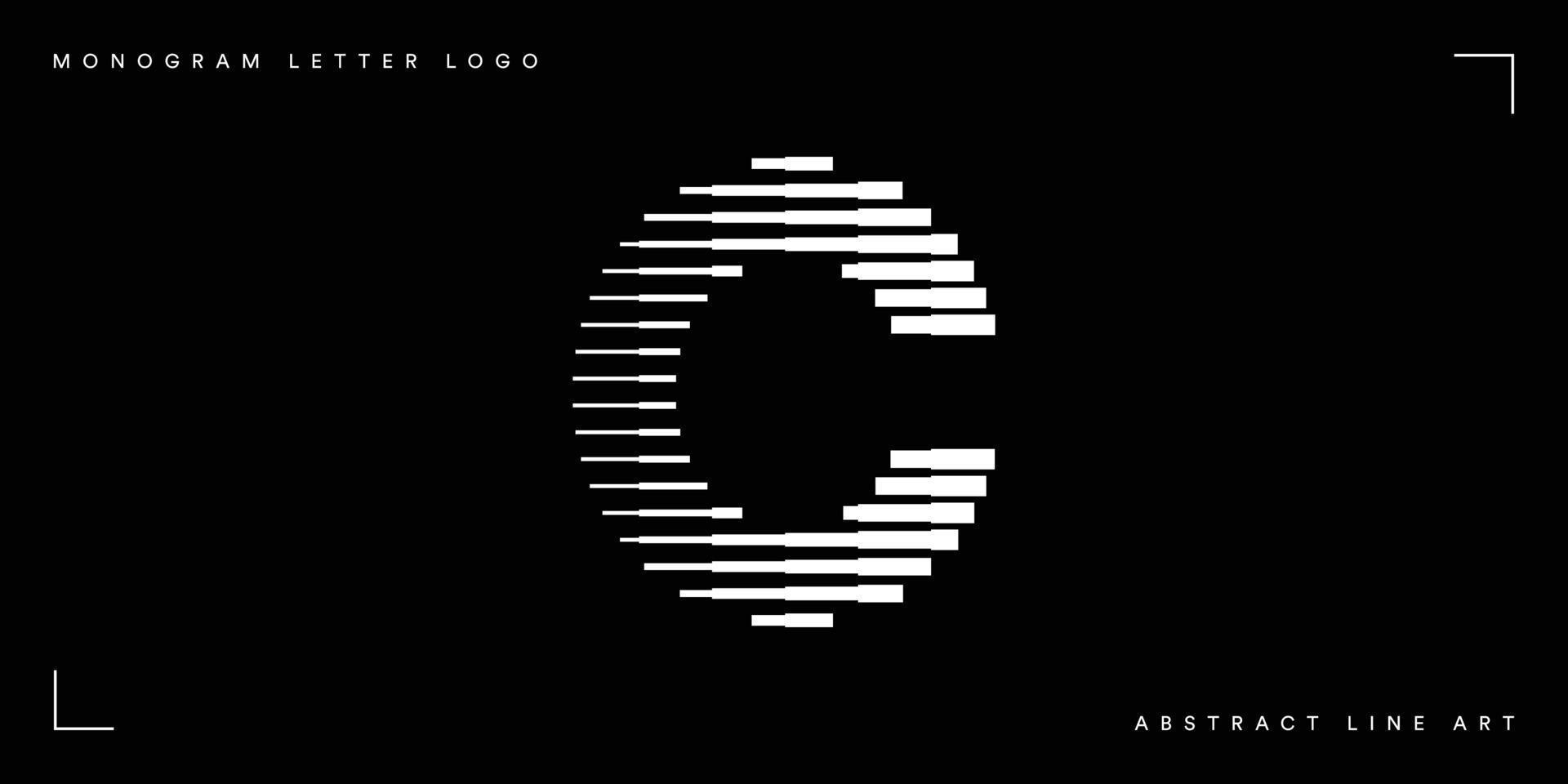 logotipo de arte de línea abstracta de letra c vector