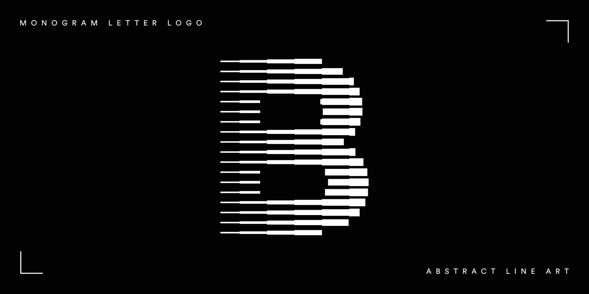 Letter b abstract line art logo vector