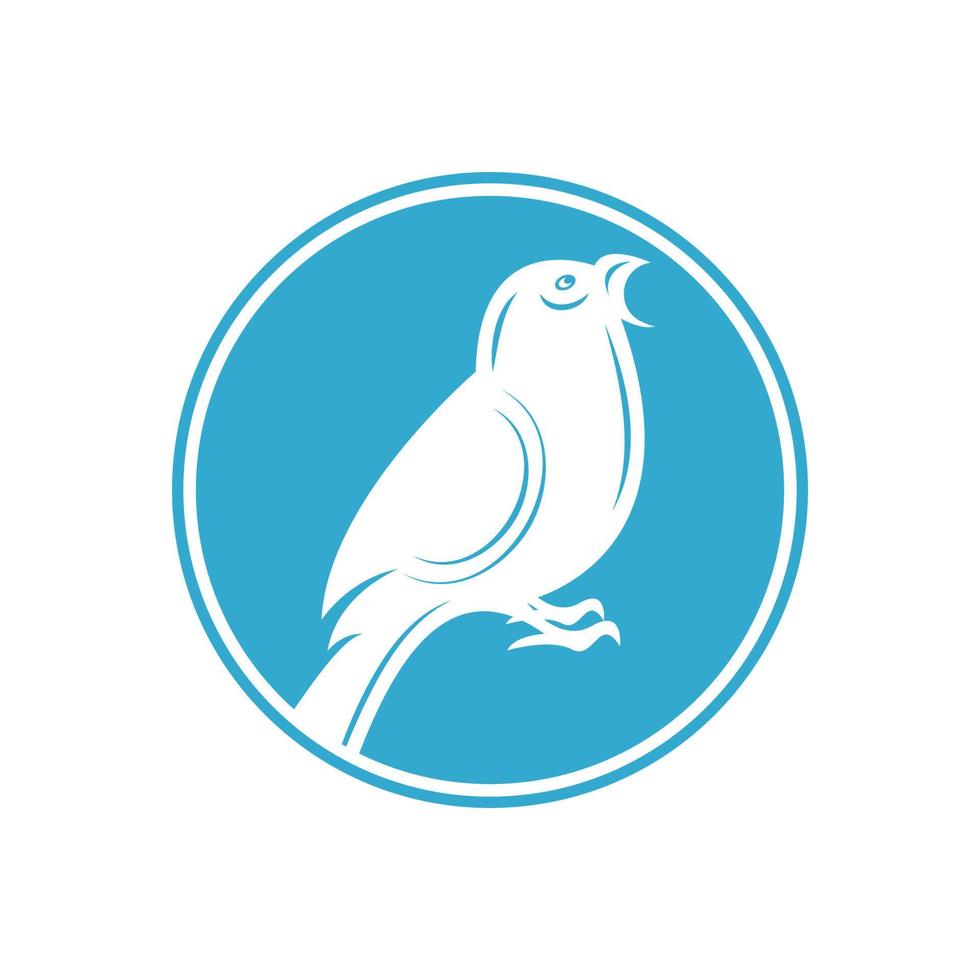 símbolo y diseño de icono de logotipo de pájaro elegante vector