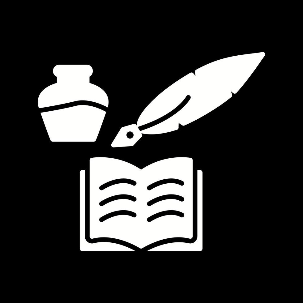 Unique Quill and Book Vector Icon