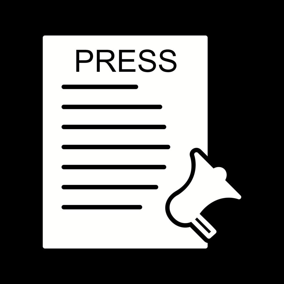 Unique Press Releases Vector Icon