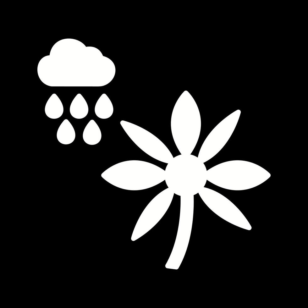 Flower with rain Vector Icon