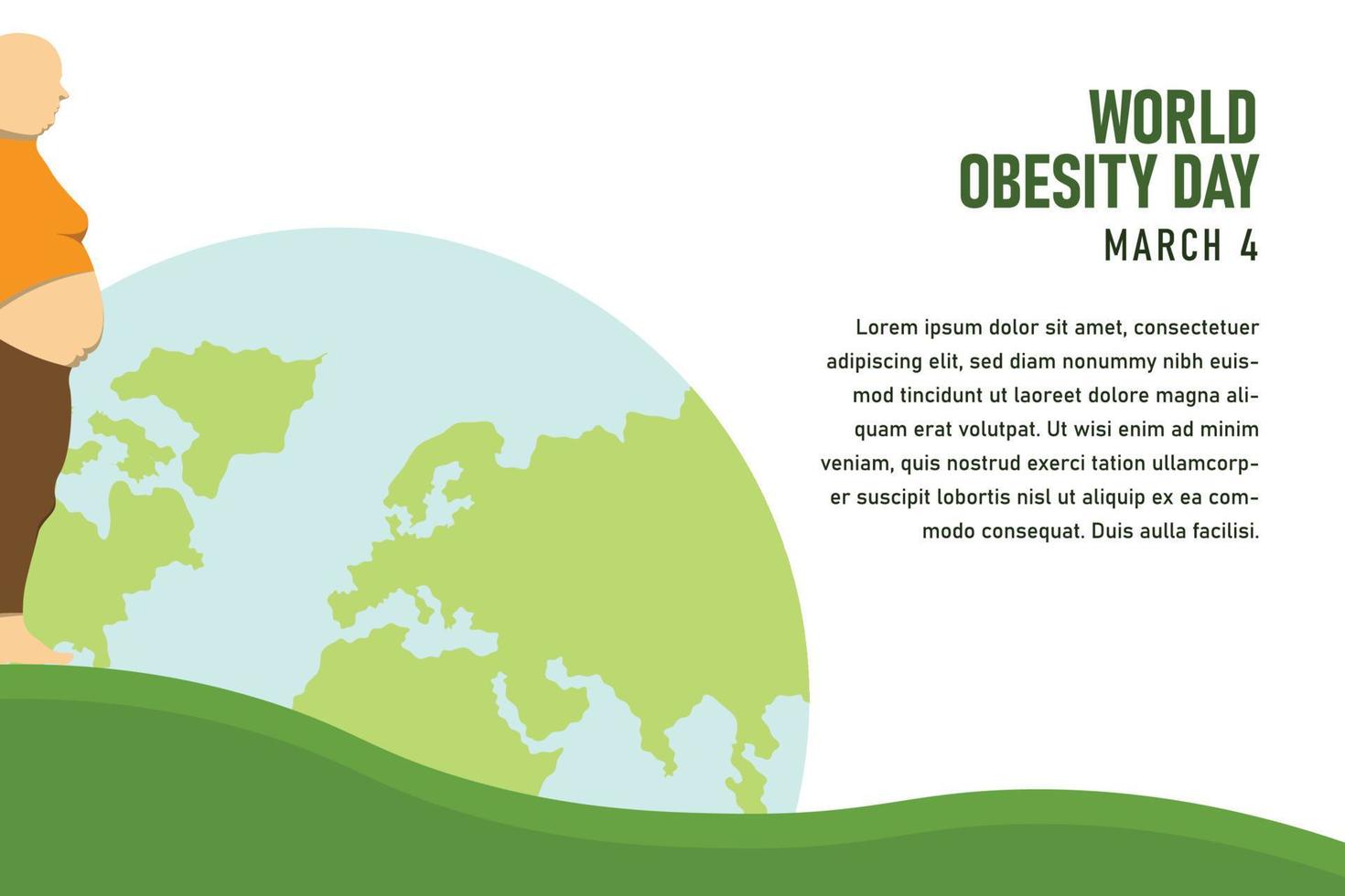 antecedentes del día mundial de la obesidad. vector