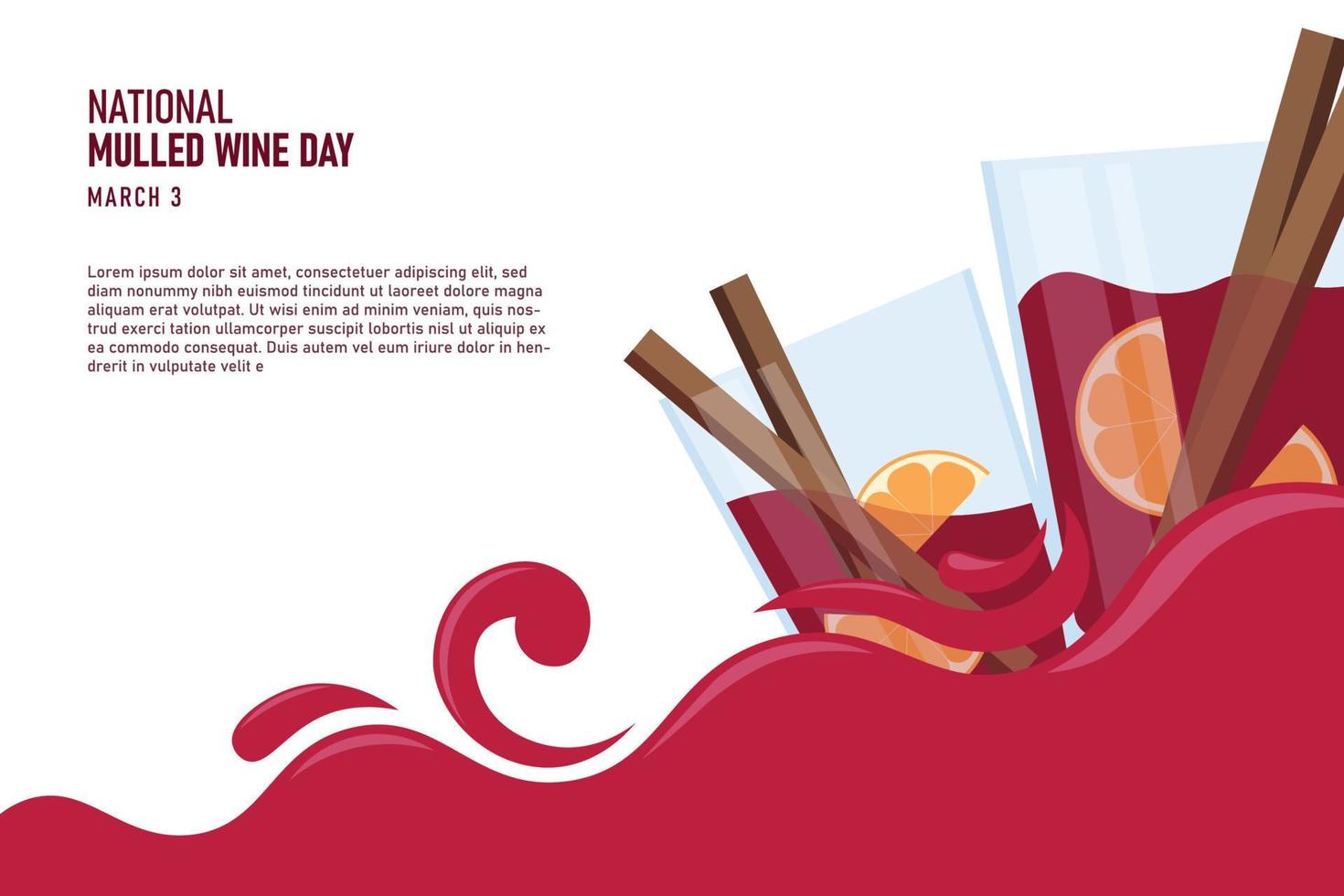 National Mulled Wine Day background. vector