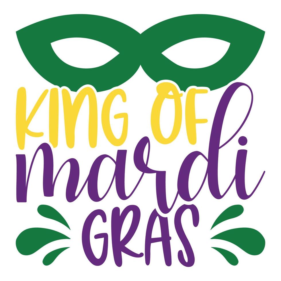 King Of Mardi Gras Carnival, Filigree Calligraphic Font With Traditional Symbol Of Mardi Gras - Fleur De Lis, Elegant Fancy Logo With Greeting Slogan vector
